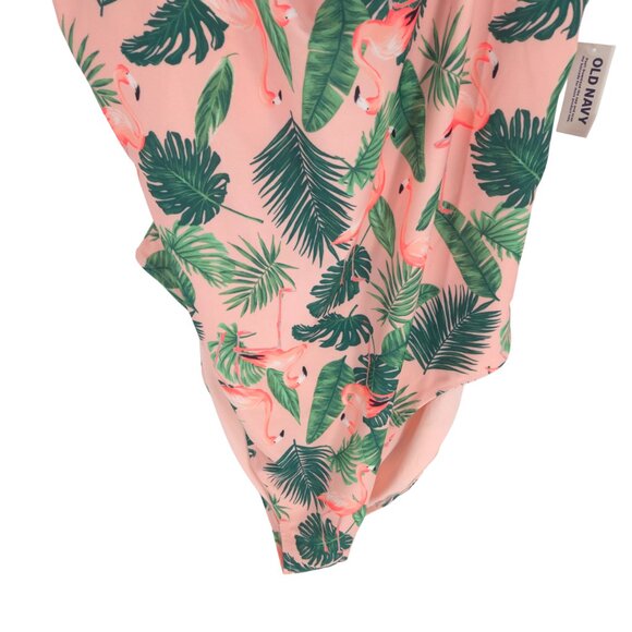 Old Navy Twist Back One Pink Flamingo One-Piece Swimsuit Birds in Paradise 3X - Picture 3 of 16